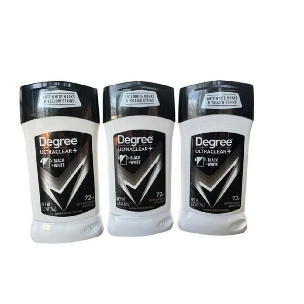 Degree UltraClear+ Men's Antiperspirant Deodorant, 3 Count, Black&White, 2.7 oz